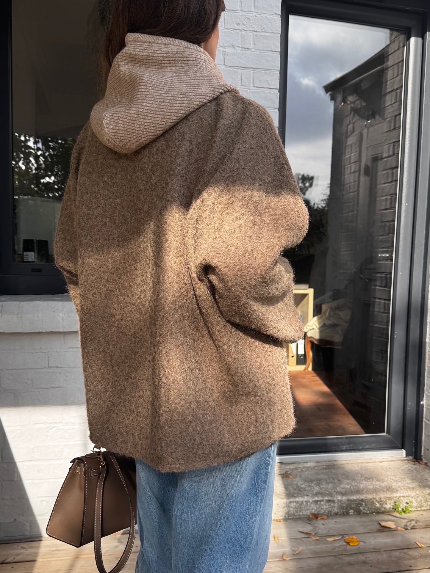 Veste CALISTE taupe à noeuds