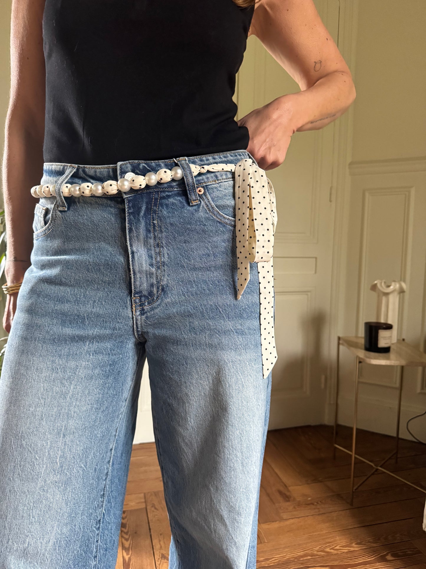 Ceinture perles à pois