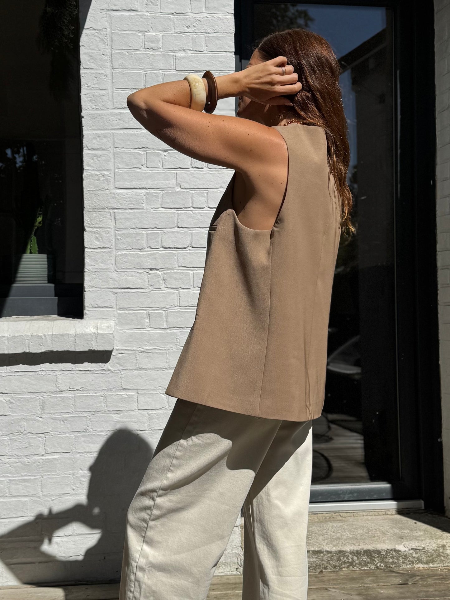 Blazer sans manches JOHN beige