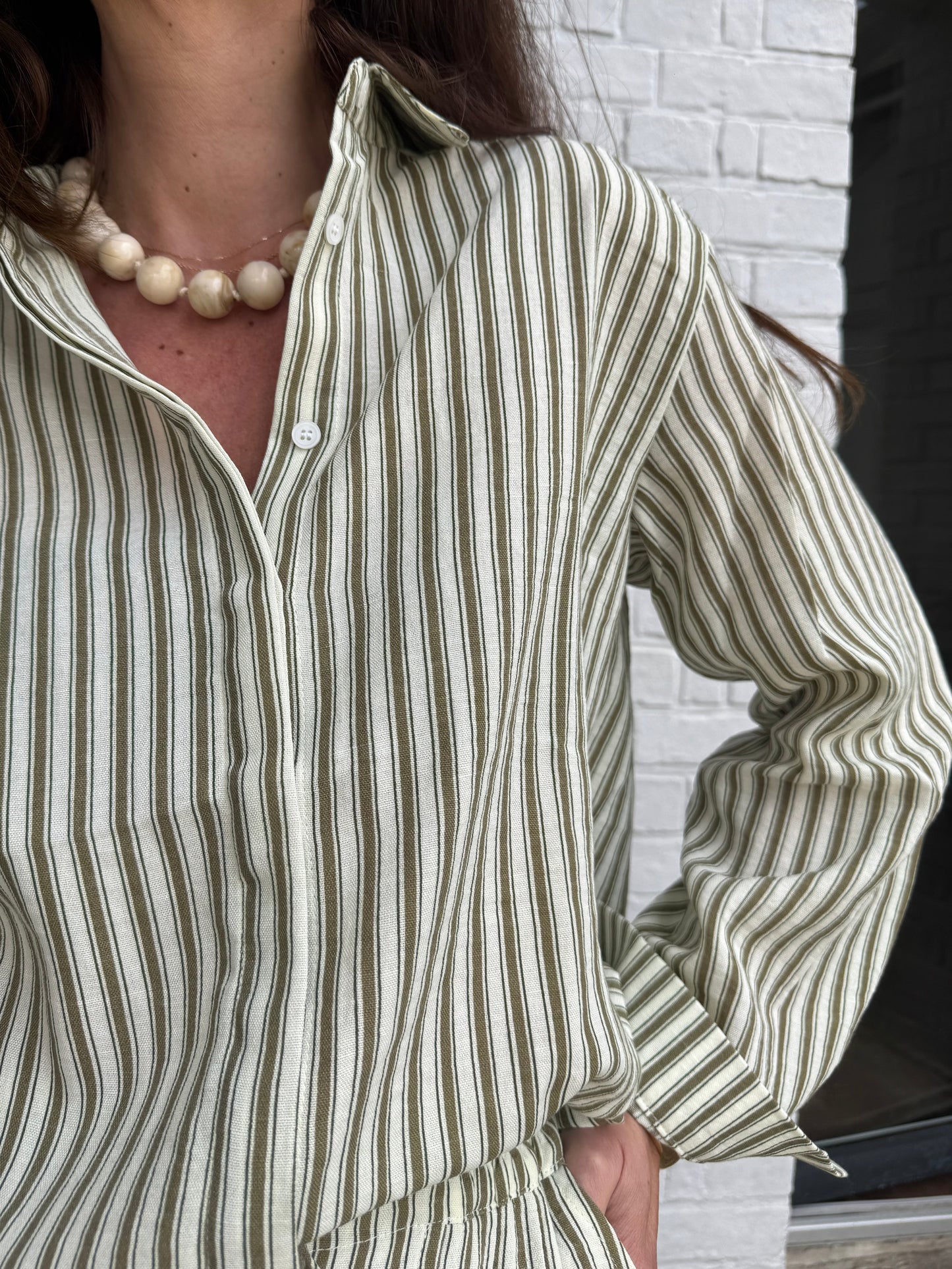 Chemise PAULINE rayé kaki