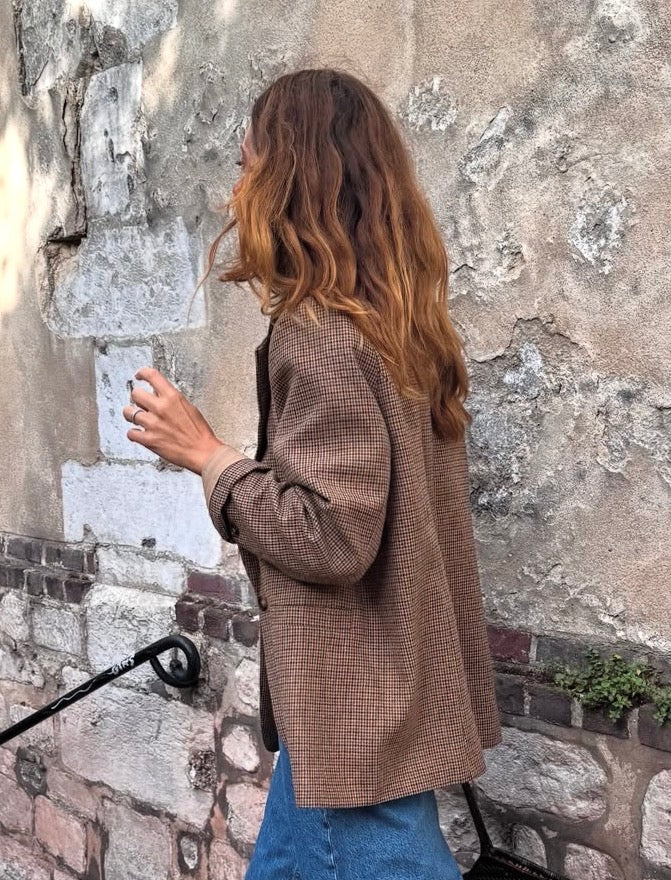 Blazer CLEM à carreaux marron