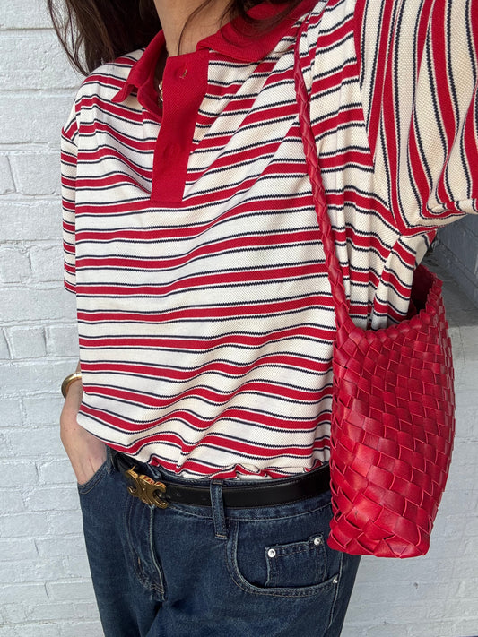 Polo JOHN rayé rouge