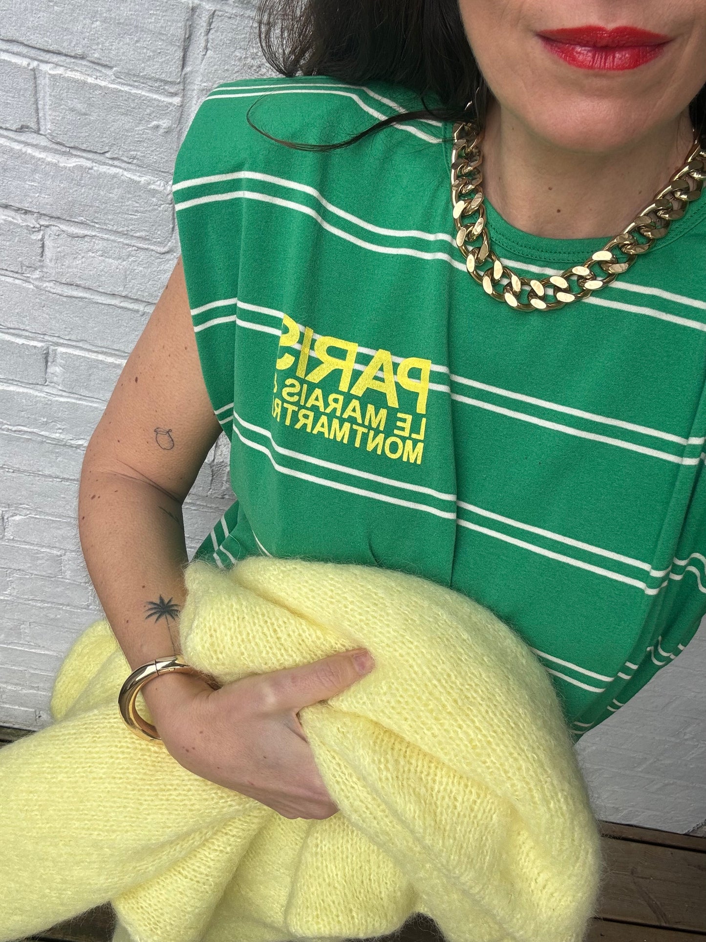 T-shirt rayé ÉRIC vert