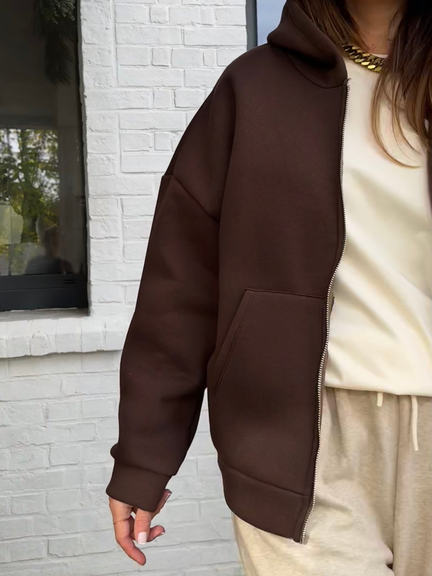 Sweat à capuche SANDRO choco