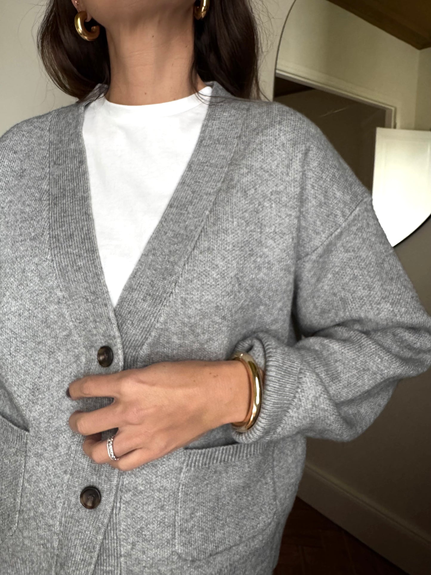 Gilet BRICE gris col V