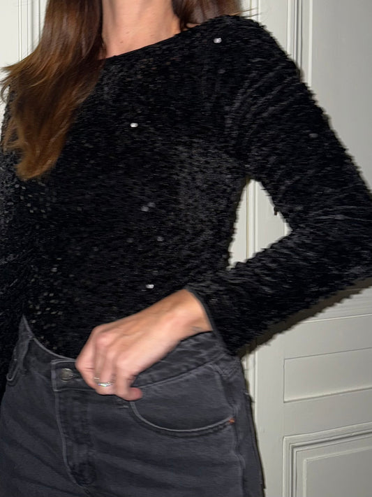 Body TOM sequins noir