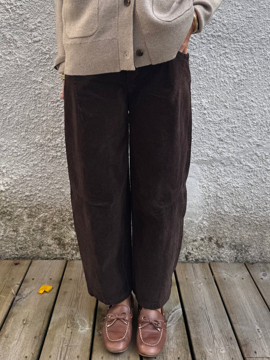 Pantalon RAPHAËL velours choco
