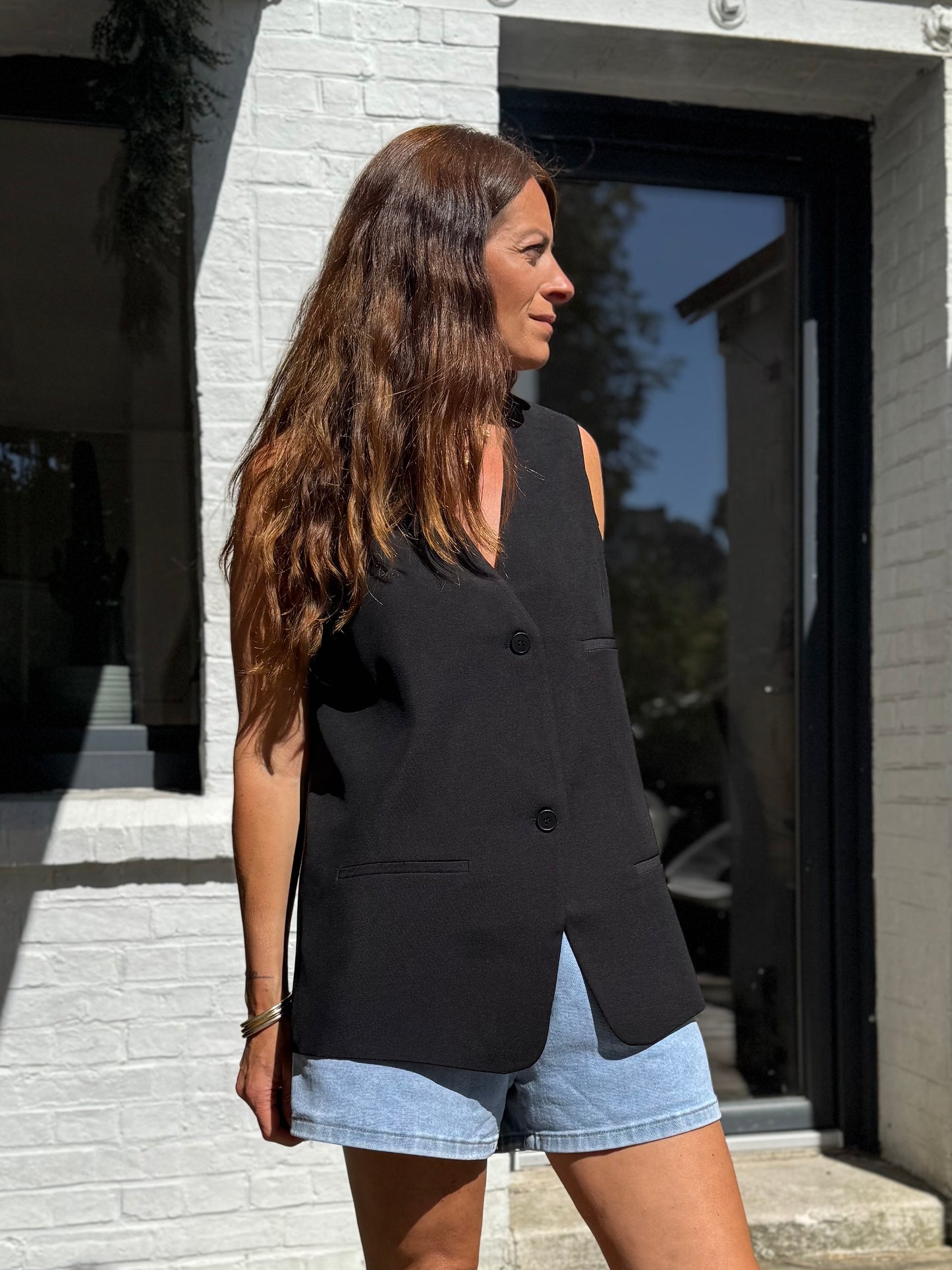 Blazer sans manches JOHN noir
