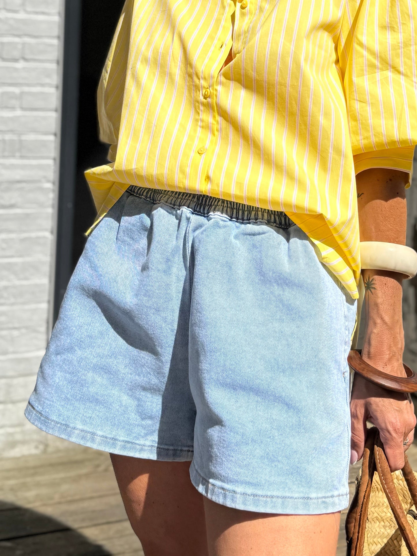 Short PACO denim bleu