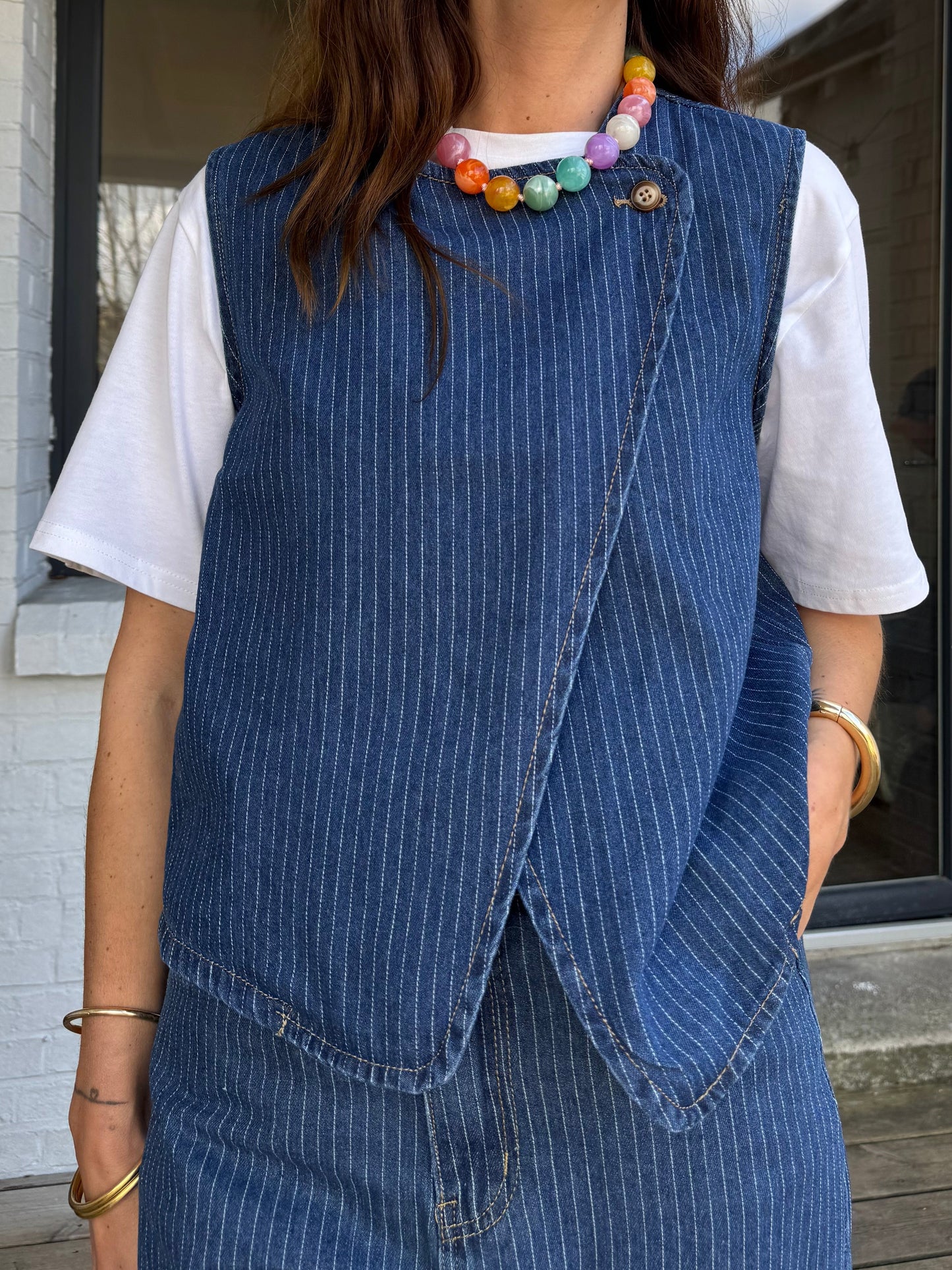 Gilet LILIO denim rayé