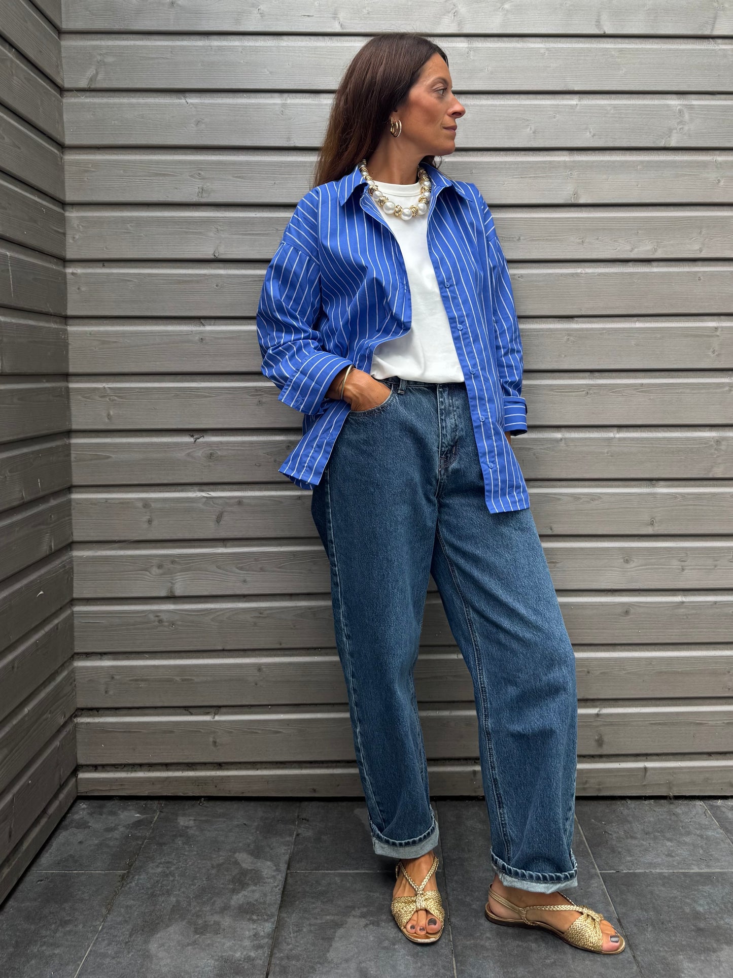 Chemise CLARA rayée bleue