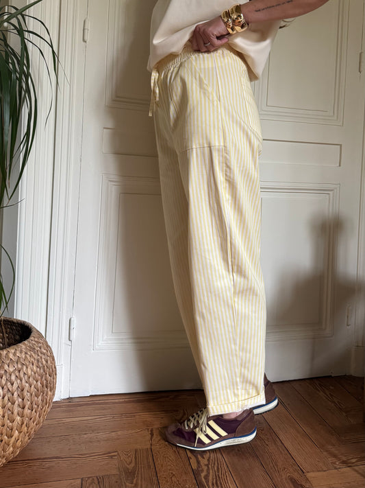 Pantalon SACHA rayé jaune