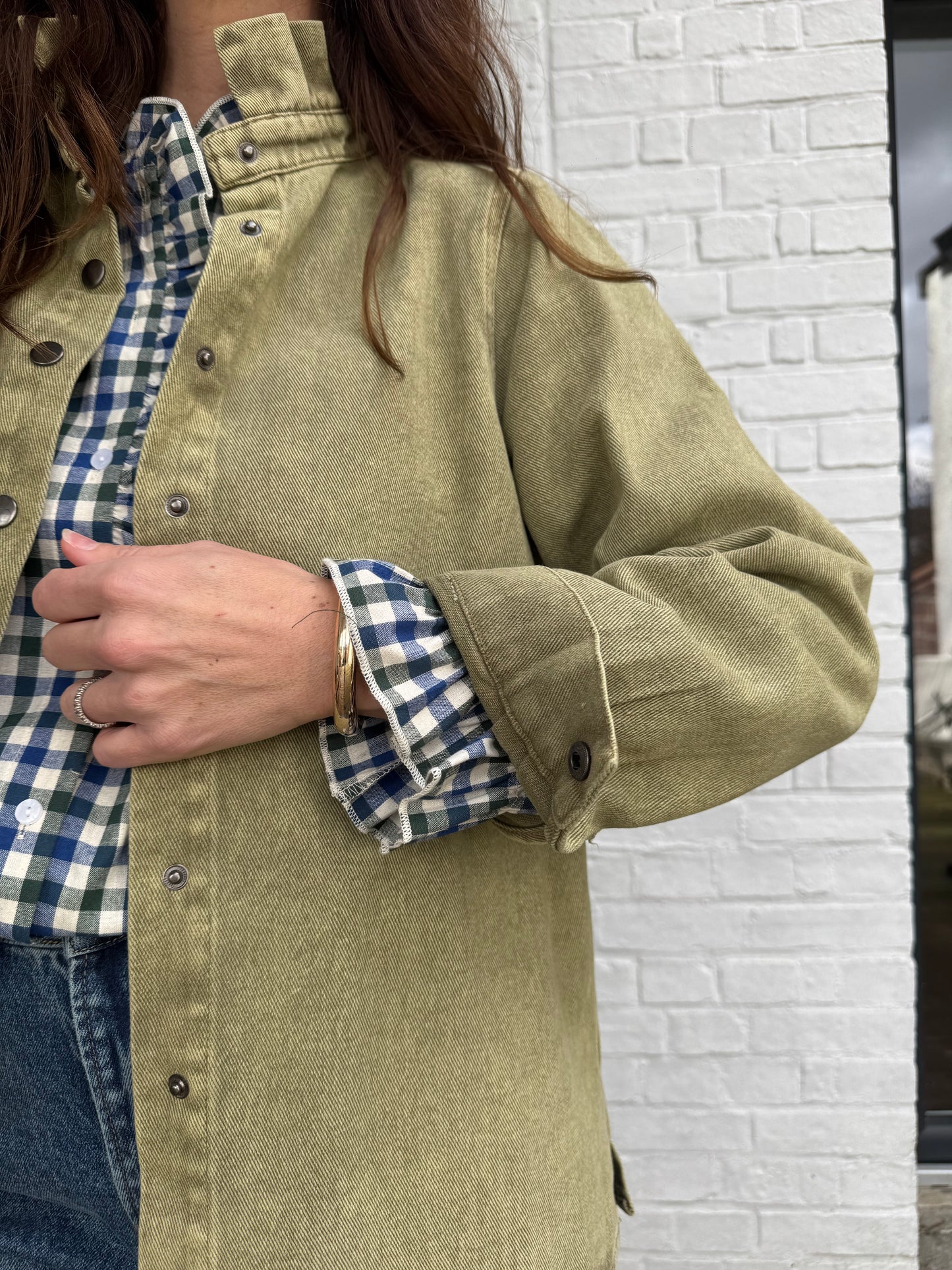 Chemise AGATHE verte et bleue