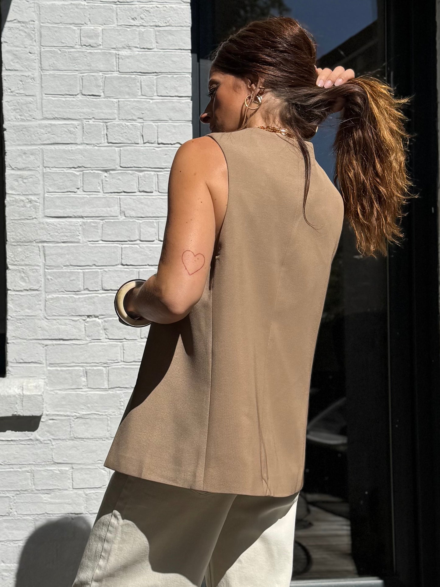 Blazer sans manches JOHN beige