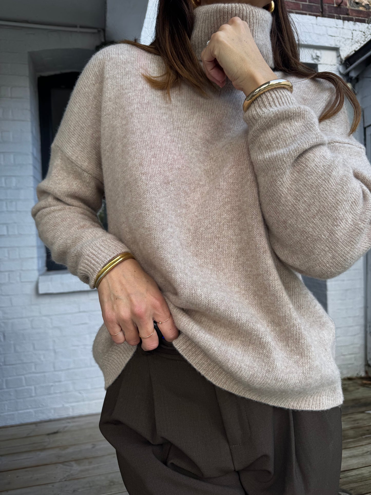 Pull col roulé ARTHUR beige