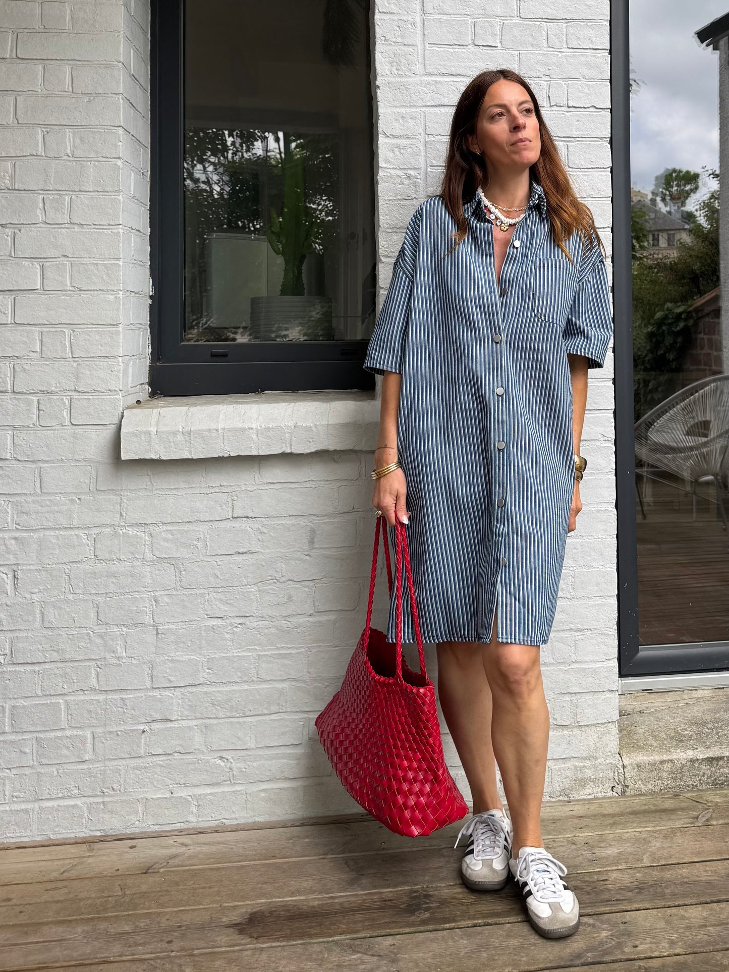 Robe JANA rayée bleue