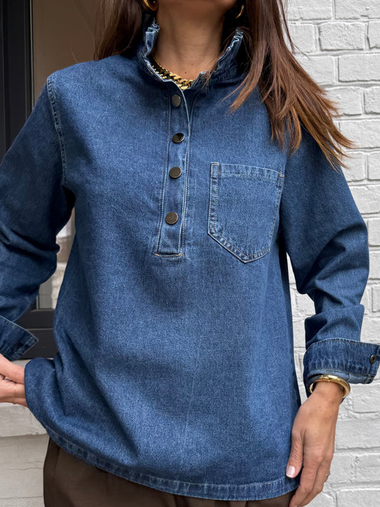 Blouse JEANNE denim bleu