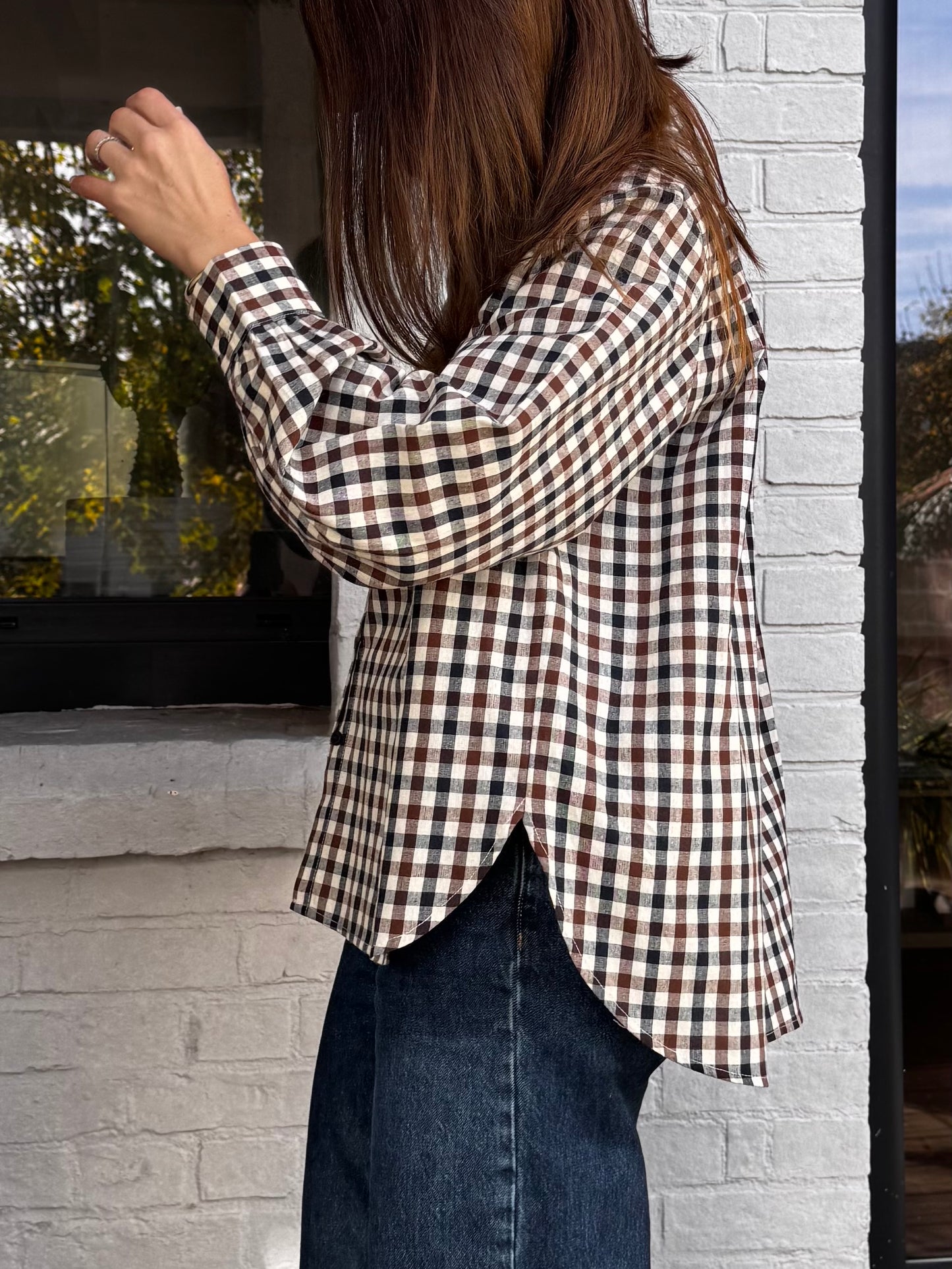 Chemise ALMA marron et marine