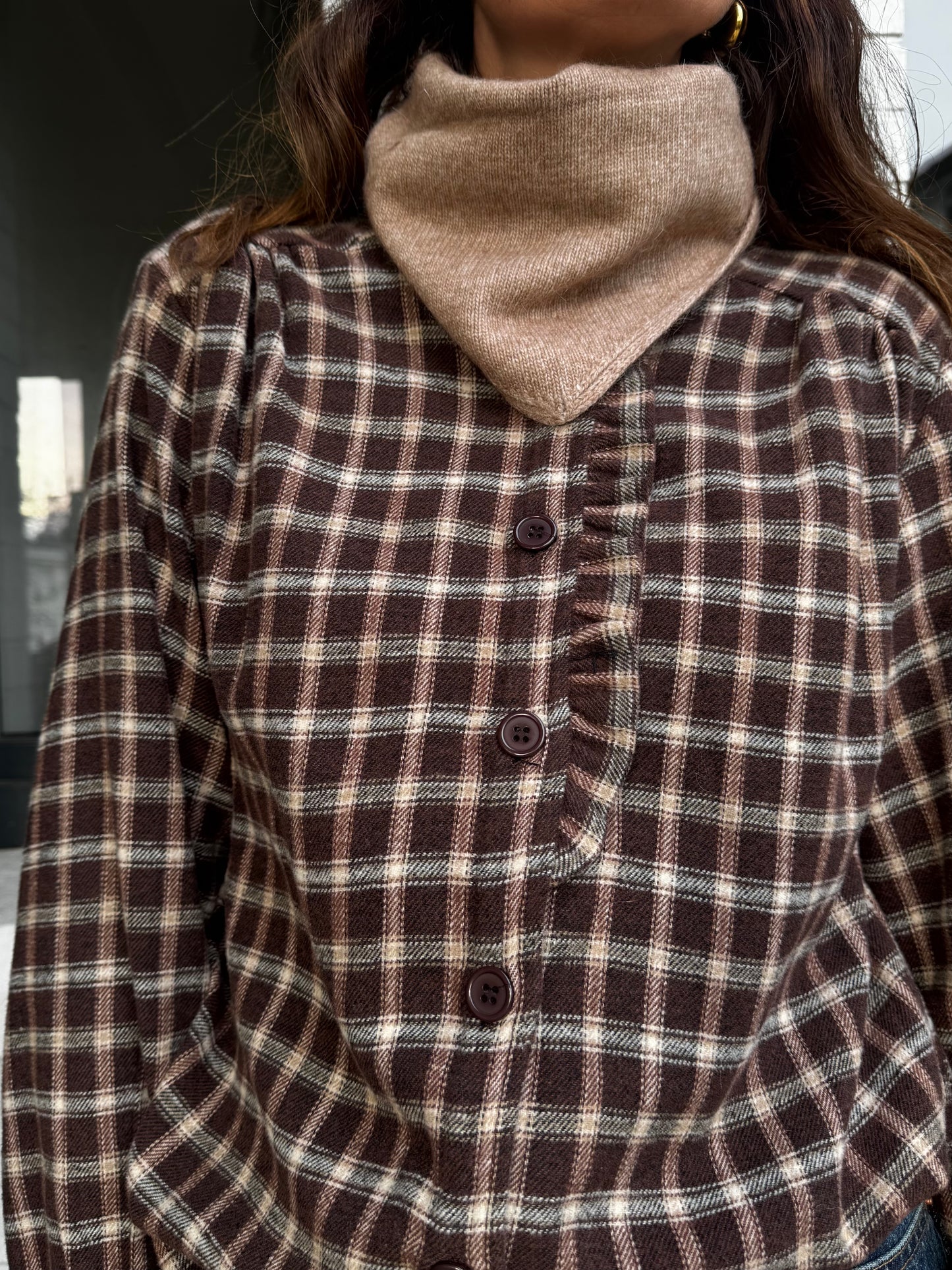 Chemise WOODY carreaux marron