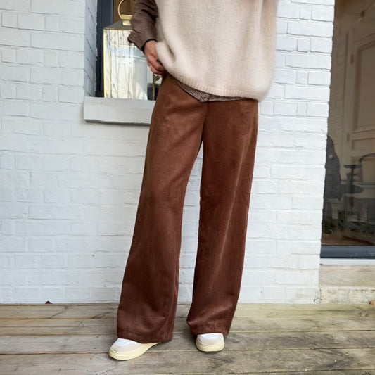 Pantalon JOSEPH velours choco