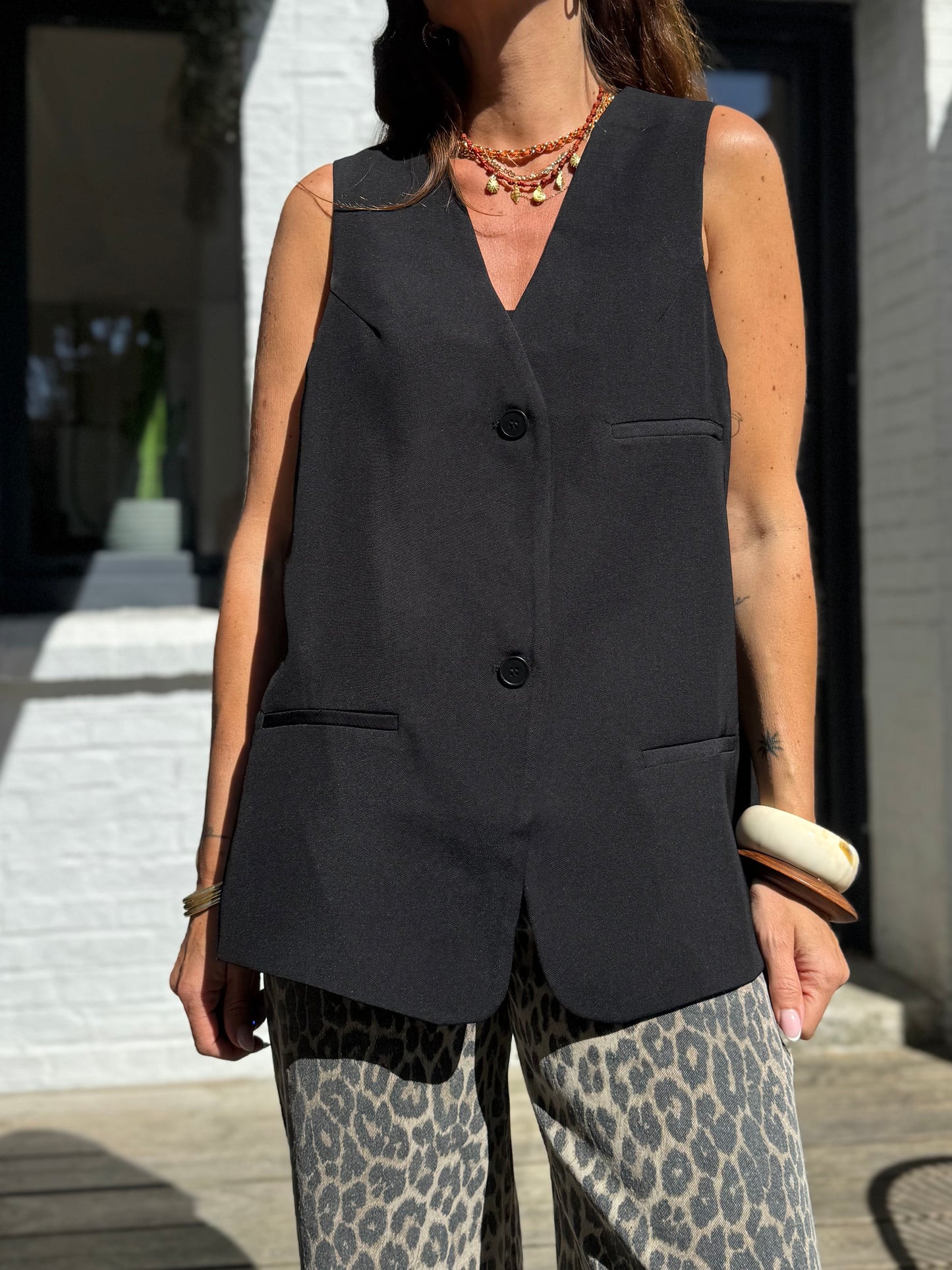 Blazer sans manches JOHN noir