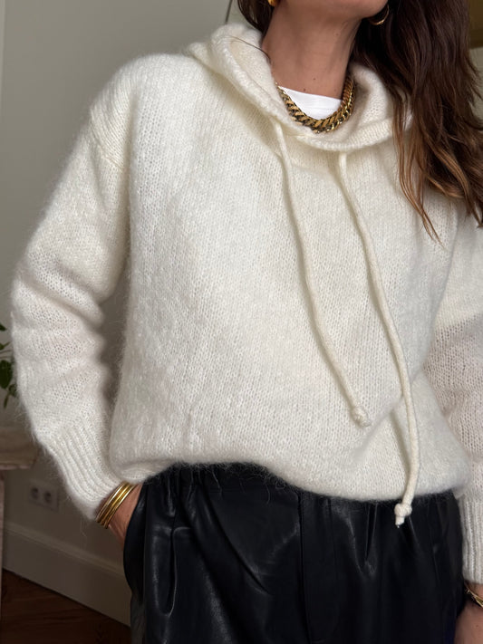Pull à capuche NAD écru