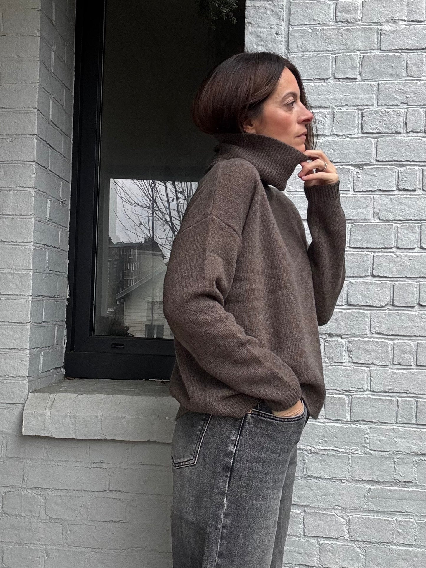 Pull col roulé ARTHUR taupe