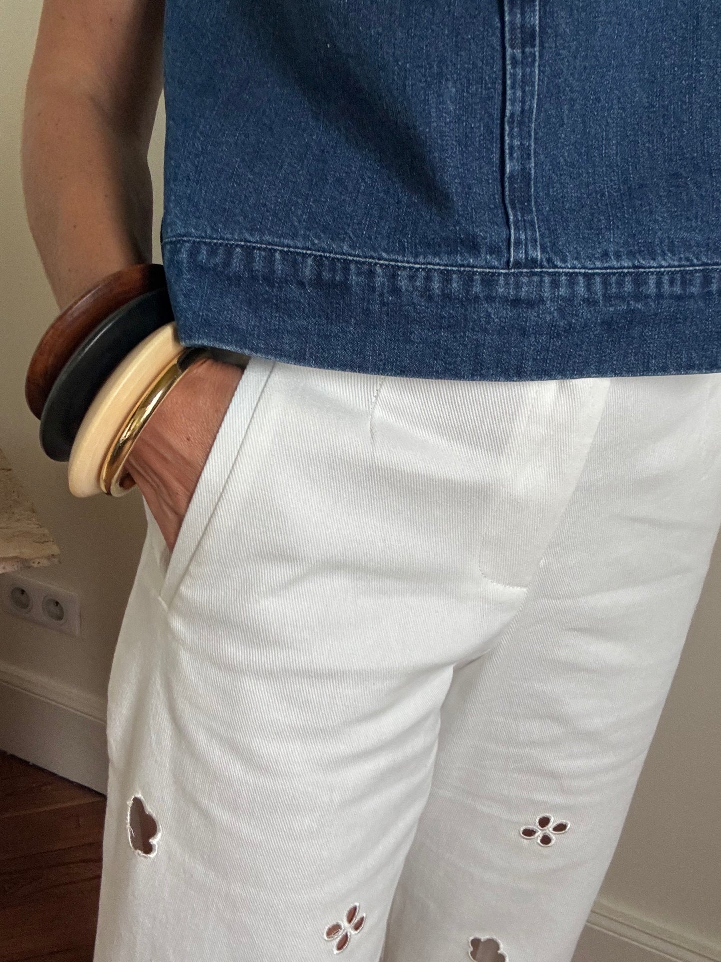 Pantalon FLEUR blanc