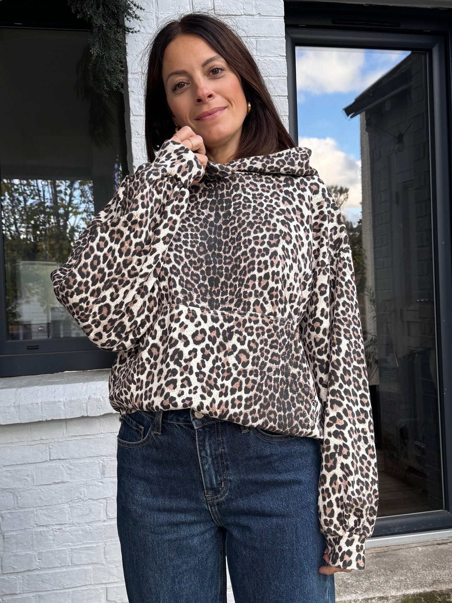 Sweat à capuche HOOD léopard