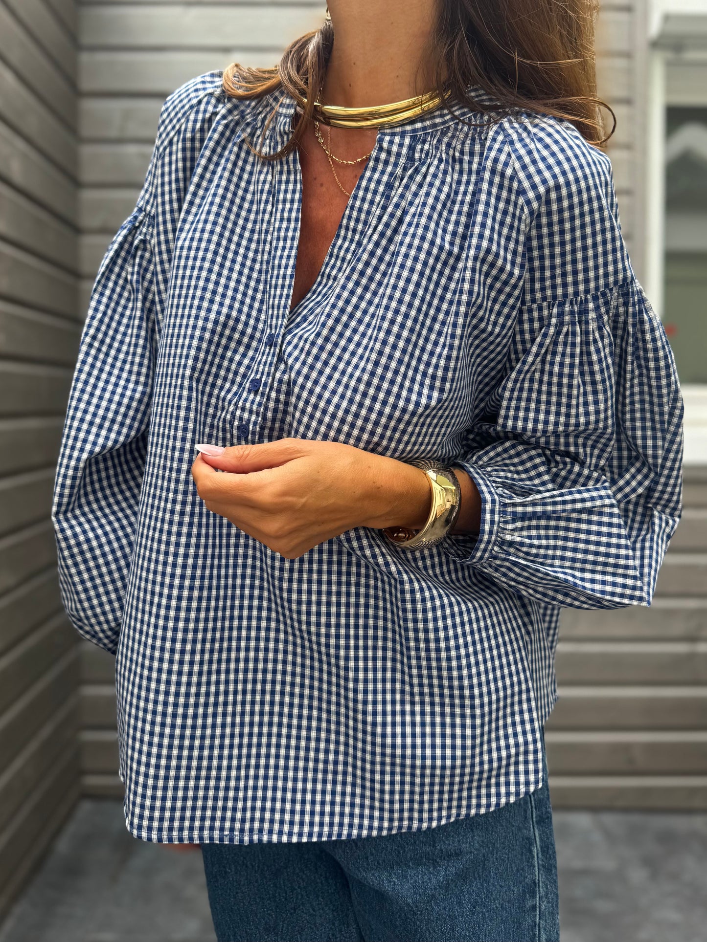 Blouse CASSY Vichy marine