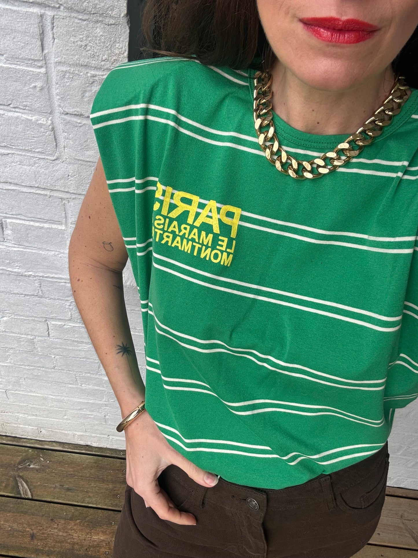 T-shirt rayé ÉRIC vert