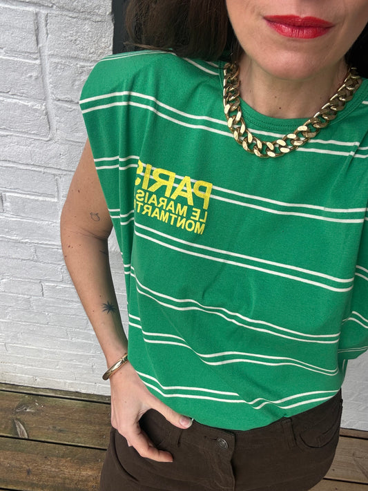 T-shirt rayé ÉRIC vert