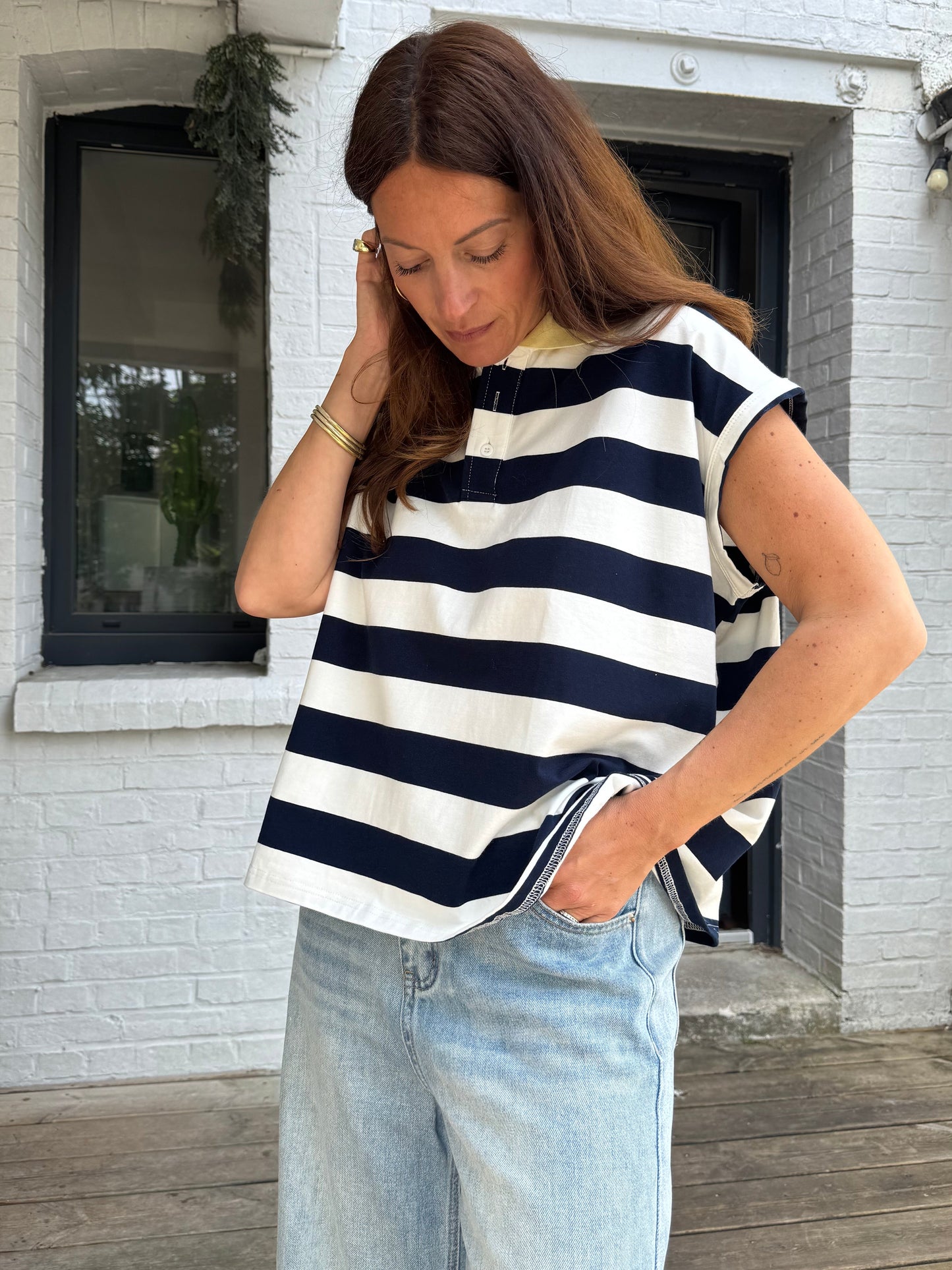 Polo MEL rayé bleu