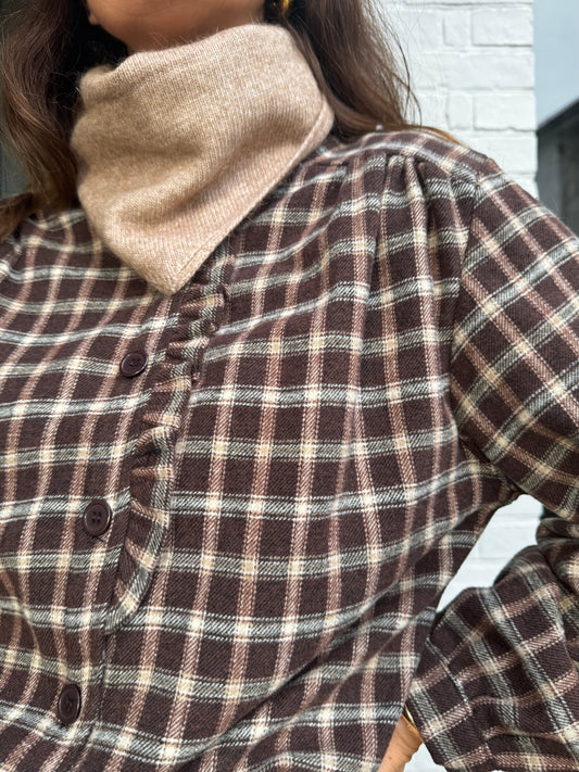 Chemise WOODY carreaux marron