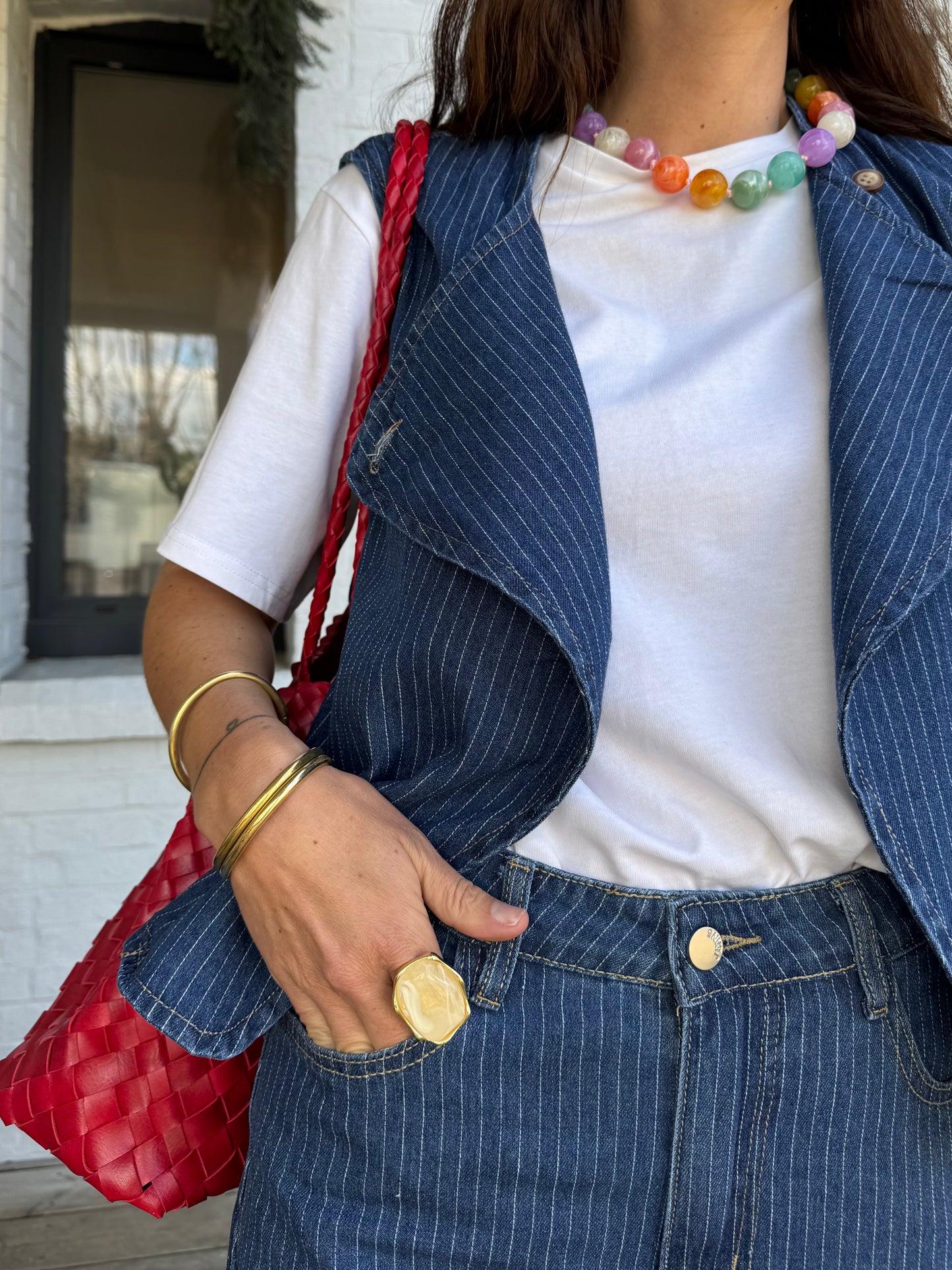 Gilet LILIO denim rayé