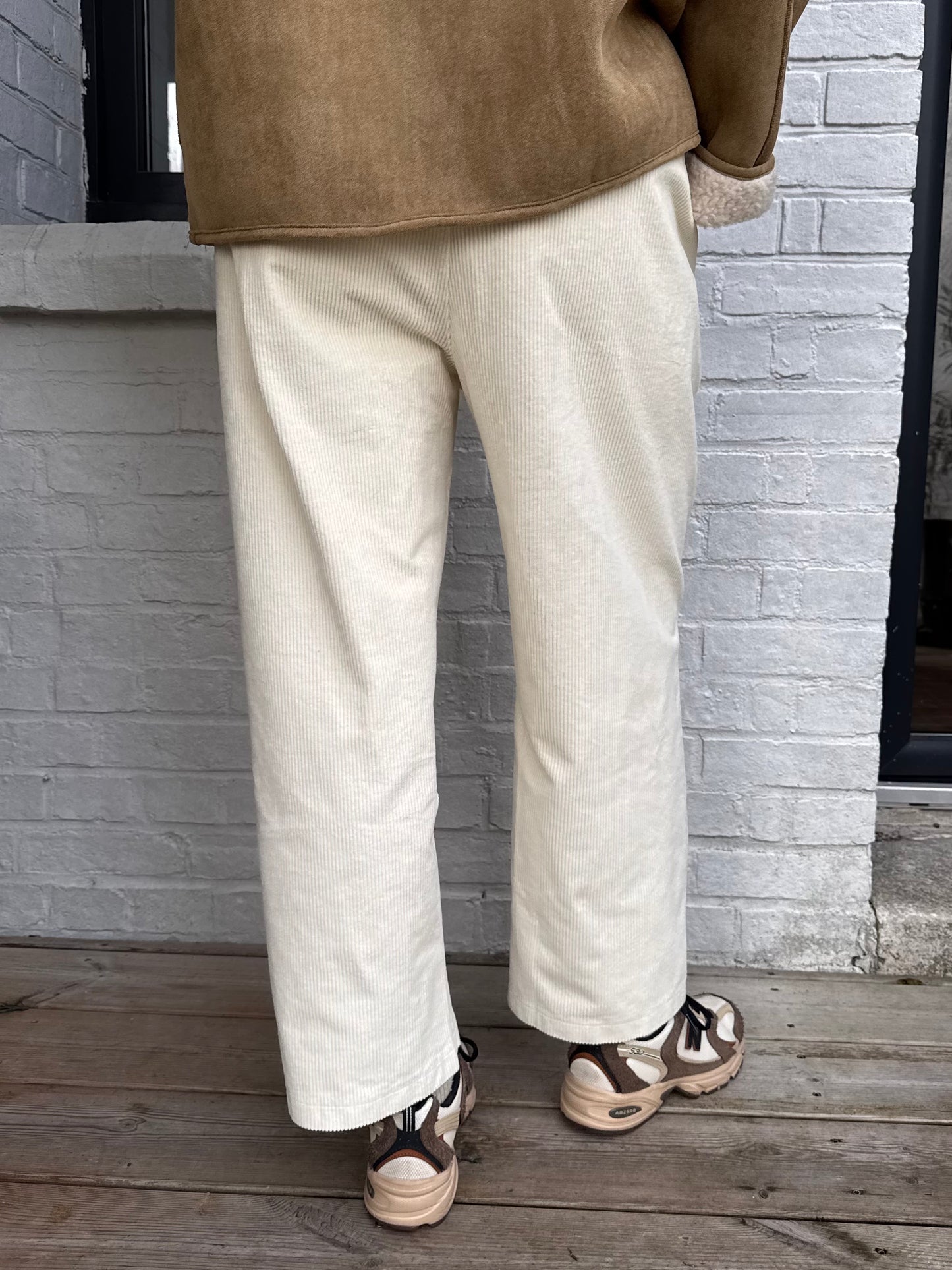 Pantalon JEAN velours écru