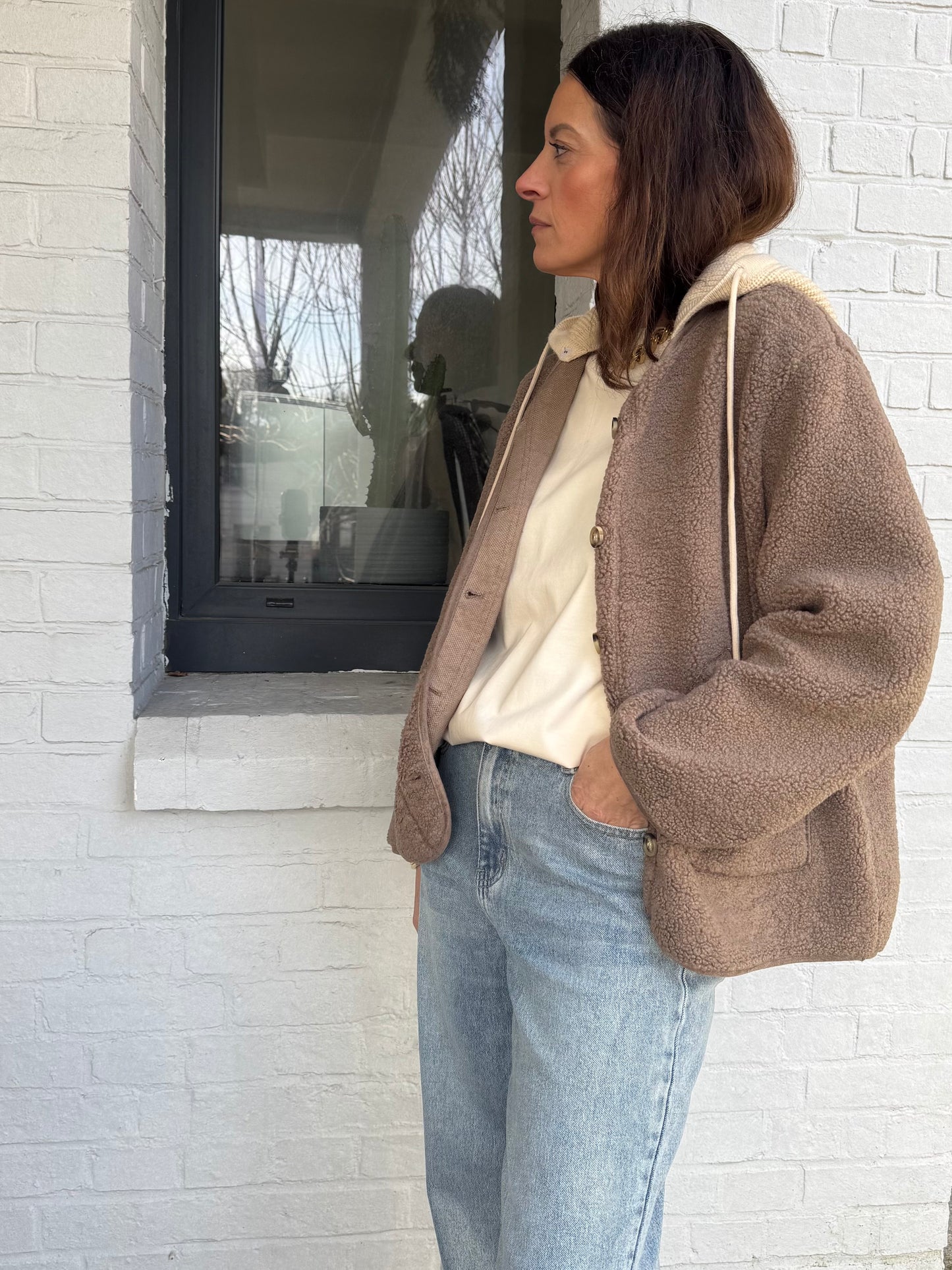 Veste GIL taupe à capuche