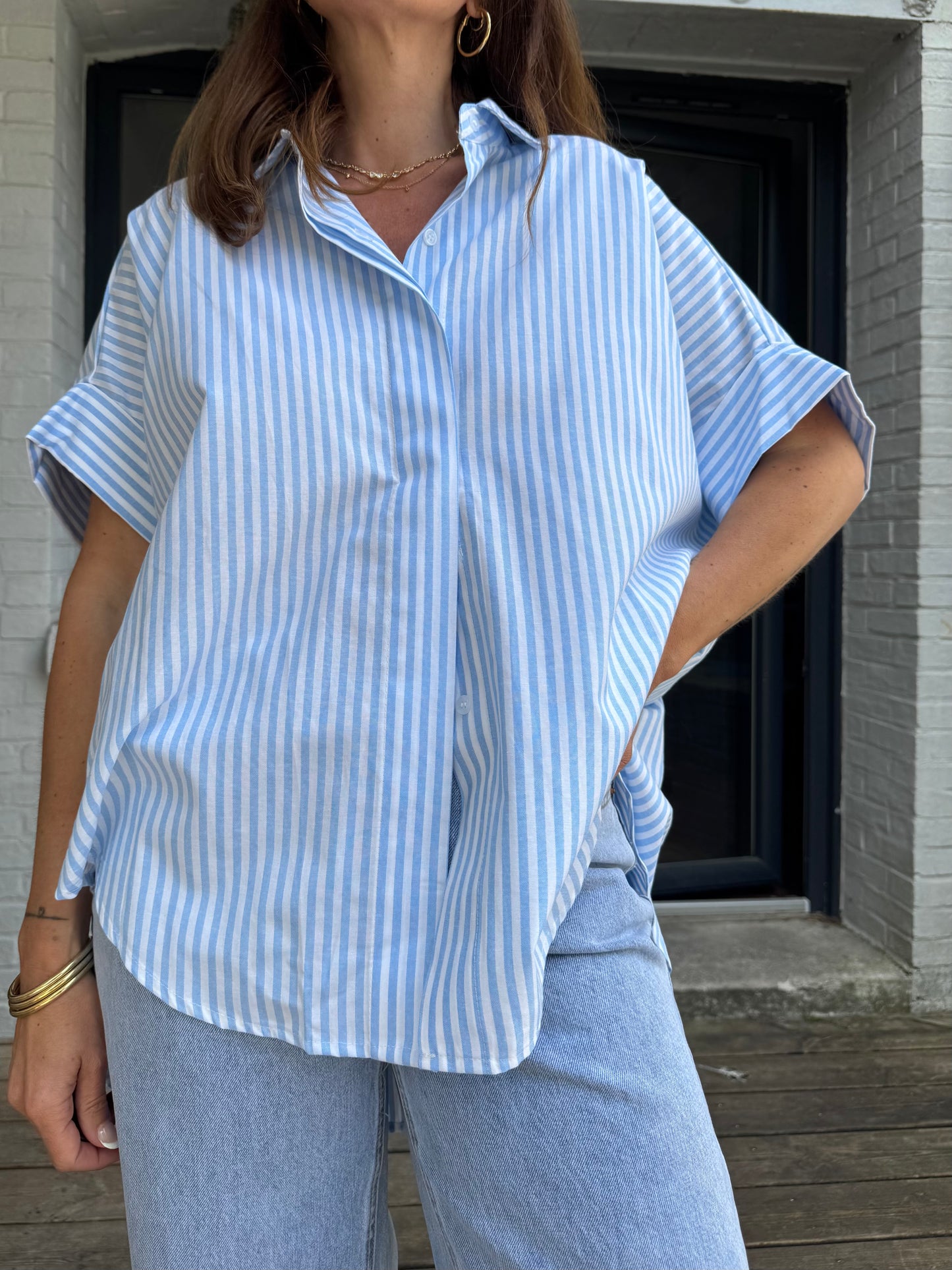 Chemise CAMILLE rayée bleue